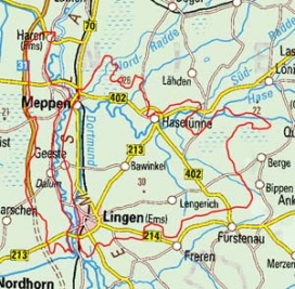 Abgrenzung der Landschaft "Lingener Land" (58600) Abgrenzung der Landschaft "Lingener Land" (58600)