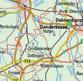 Abgrenzung der Landschaft "Delmenhorster Geest" (59500)