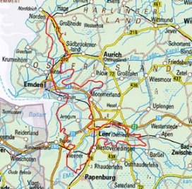 Abgrenzung der Landschaft "Emsmarschen" (61000)