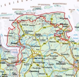 Abgrenzung der Landschaft "Ostfriesische Seemarschen" (61100) Abgrenzung der Landschaft "Ostfriesische Seemarschen" (61100)