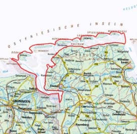 Abgrenzung der Landschaft "Ostfriesische Inseln und Watten" (61300) Abgrenzung der Landschaft "Ostfriesische Inseln und Watten" (61300)
