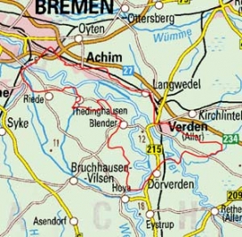 Abgrenzung der Landschaft "Verdener Wesertal" (62001) Abgrenzung der Landschaft "Verdener Wesertal" (62001)