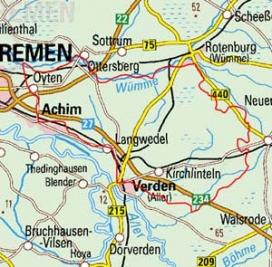 Abgrenzung der Landschaft "Achim-Verdener Geest" (63001) Abgrenzung der Landschaft "Achim-Verdener Geest" (63001)