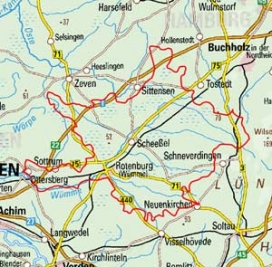 Abgrenzung der Landschaft "Obere Wümmeniederung" (63101)