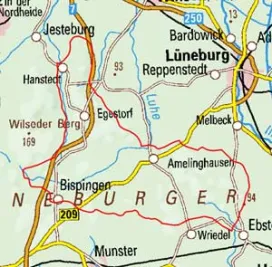 Abgrenzung der Landschaft "Hohe Heide" (64001)