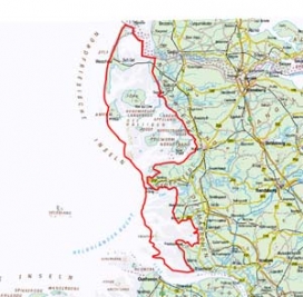 Abgrenzung der Landschaft "Schleswig-Holsteinisches Wattenmeer Inseln und Halligen" (68000)