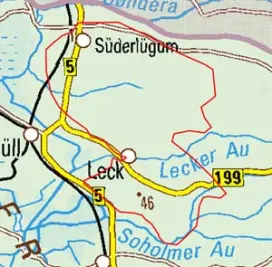 Abgrenzung der Landschaft "Lecker Geest" (69000)