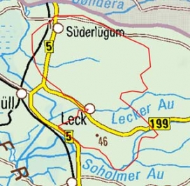 Abgrenzung der Landschaft "Lecker Geest" (69000)