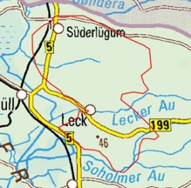 Abgrenzung der Landschaft "Lecker Geest" (69000) Abgrenzung der Landschaft "Lecker Geest" (69000)