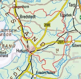 Abgrenzung der Landschaft "Bredstedt-Husumer Geest" (69100)