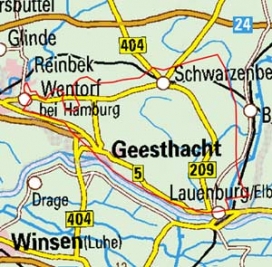 Abgrenzung der Landschaft "Lauenburger Geest" (69601) Abgrenzung der Landschaft "Lauenburger Geest" (69601)