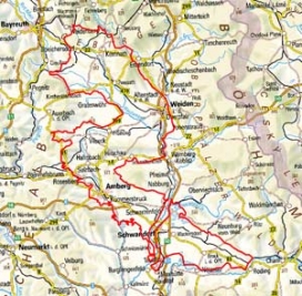 Abgrenzung der Landschaft "Oberpfälzisches Hügelland" (7000) Abgrenzung der Landschaft "Oberpfälzisches Hügelland" (7000)