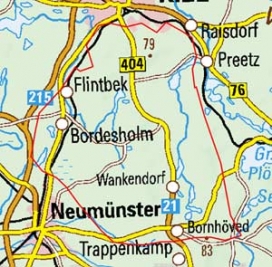 Abgrenzung der Landschaft "Eider-Moränengebiet" (70211)