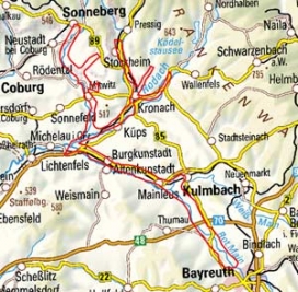 Abgrenzung der Landschaft "Obermaintal mit Steinach-Rodach-Talspinne" (7101) Abgrenzung der Landschaft "Obermaintal mit Steinach-Rodach-Talspinne" (7101)