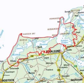Abgrenzung der Landschaft "Nordmecklenburgisches Boddenland (Fischland Darß Zingst und Hiddensee)" (71300)
