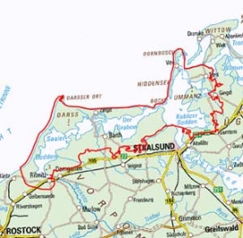 Abgrenzung der Landschaft "Nordmecklenburgisches Boddenland (Fischland Darß Zingst und Hiddensee)" (71300)