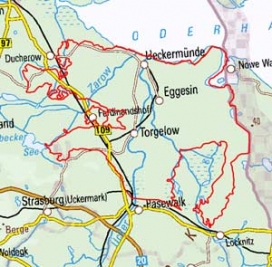 Abgrenzung der Landschaft "Ueckermünder Heide" (73000) Abgrenzung der Landschaft "Ueckermünder Heide" (73000)