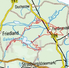 Abgrenzung der Landschaft "Friedländer Große Wiese" (73100) Abgrenzung der Landschaft "Friedländer Große Wiese" (73100)