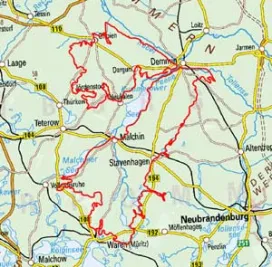 Abgrenzung der Landschaft "Oberes Peenegebiet" (74101)