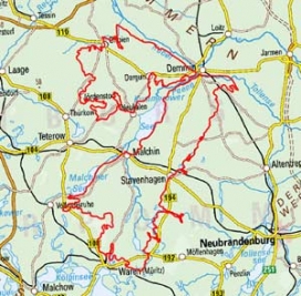 Abgrenzung der Landschaft "Oberes Peenegebiet" (74101)
