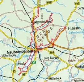 Abgrenzung der Landschaft "Niederungen von Tollense Datze und Kleinem Landgraben" (74202)