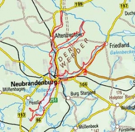 Abgrenzung der Landschaft "Niederungen von Tollense Datze und Kleinem Landgraben" (74202)
