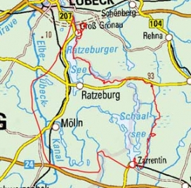 Abgrenzung der Landschaft "Ratzeburger Seen und Schaalsee" (74501)