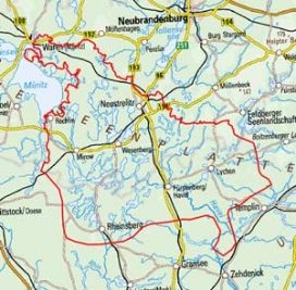 Abgrenzung der Landschaft "Neustrelitzer Kleinseenland" (75500)