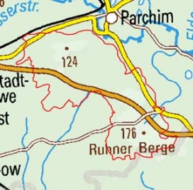 Abgrenzung der Landschaft "Ruhner Berge" (77100) Abgrenzung der Landschaft "Ruhner Berge" (77100)
