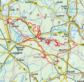 Abgrenzung der Landschaft "Parchim-Meyenburger Sandflächen" (77200)