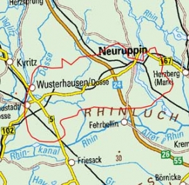 Abgrenzung der Landschaft "Land Ruppin" (77701) Abgrenzung der Landschaft "Land Ruppin" (77701)