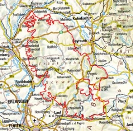 Abgrenzung der Landschaft "Nördliche Frankenalb" (8000)