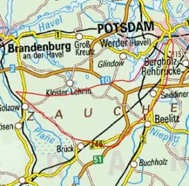 Abgrenzung der Landschaft "Zauche" (81401)