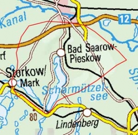Abgrenzung der Landschaft "Saarower Hügel" (82100)