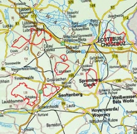 Abgrenzung der Landschaft "Niederlausitzer Tagebaulandschaft" (84002) Abgrenzung der Landschaft "Niederlausitzer Tagebaulandschaft" (84002)