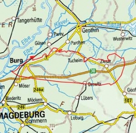 Abgrenzung der Landschaft "Burg-Ziesarer-Vorfläming" (85000)