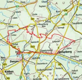 Abgrenzung der Landschaft "Rosslau-Wittenberger Vorfläming" (85400)