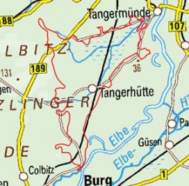 Abgrenzung der Landschaft "Tangerhütter Niederung" (87000) Abgrenzung der Landschaft "Tangerhütter Niederung" (87000)