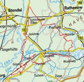 Abgrenzung der Landschaft "Genthiner Land" (87200)