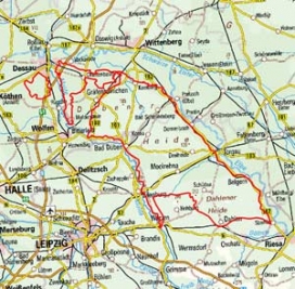 Abgrenzung der Landschaft "Dahlen-Dübener-Heiden" (88000) Abgrenzung der Landschaft "Dahlen-Dübener-Heiden" (88000)