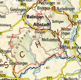 Abgrenzung der Landschaft "Hohe Schwabenalb" (9300) Abgrenzung der Landschaft "Hohe Schwabenalb" (9300)