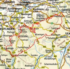 Abgrenzung der Landschaft "Mittlere Kuppenalb" (9400) Abgrenzung der Landschaft "Mittlere Kuppenalb" (9400)