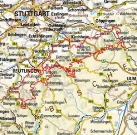 Abgrenzung der Landschaft "Vorberge und Randhöhen der Mittleren Kuppenalb" (9402)