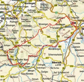 Abgrenzung der Landschaft "Mittlere Flächenalb" (9501)