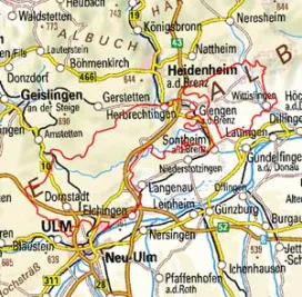 Abgrenzung der Landschaft "Lonetal-Flächenalb (Niedere Alb)" (9701)