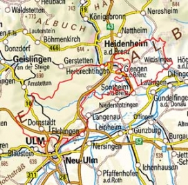 Abgrenzung der Landschaft "Lonetal-Flächenalb (Niedere Alb)" (9701) Abgrenzung der Landschaft "Lonetal-Flächenalb (Niedere Alb)" (9701)