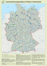 Karte Auenrenaturierungsprojekte an Flüssen in Deutschland