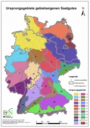 Karte Ursprungsgebiete regionalen gebietseigenen Saat- und Pflanzgutes krautiger Arten