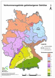 Vorkommensgebiete gebietseigener Gehölze