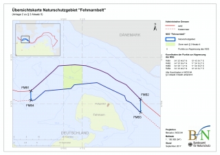 Übersichtskarte Naturschutzgebiet „Fehmarnbelt“